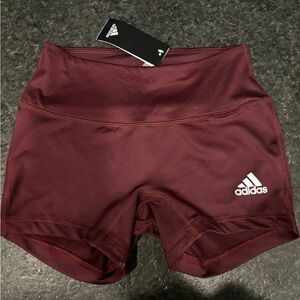 Adidas 4” Short Tights in Maroon